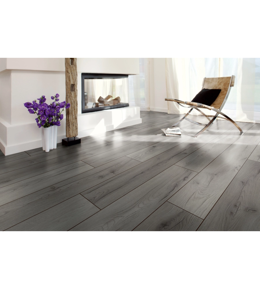 Pavimento laminato rovere grigio century 8mm ac4 2,131 m² linea advanced